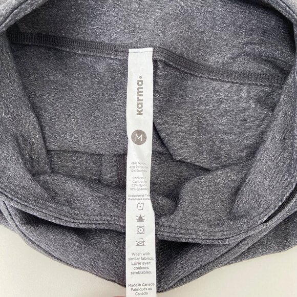 Karma Athletics Charcoal Gray High-Waisted Womens Mesh Panel slimming Shorts Med - Picture 8 of 14